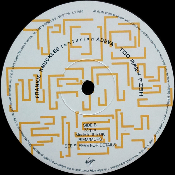 Frankie Knuckles Featuring Adeva - Too Many Fish | Virgin (VUST 89) - 4