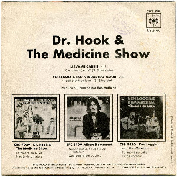 Dr. Hook & The Medicine Show - Llévame, Carrie | CBS (CBS 8329) Dr. Hook & The Medicine Show - Llévame, Carrie | CBS (CBS 8329)