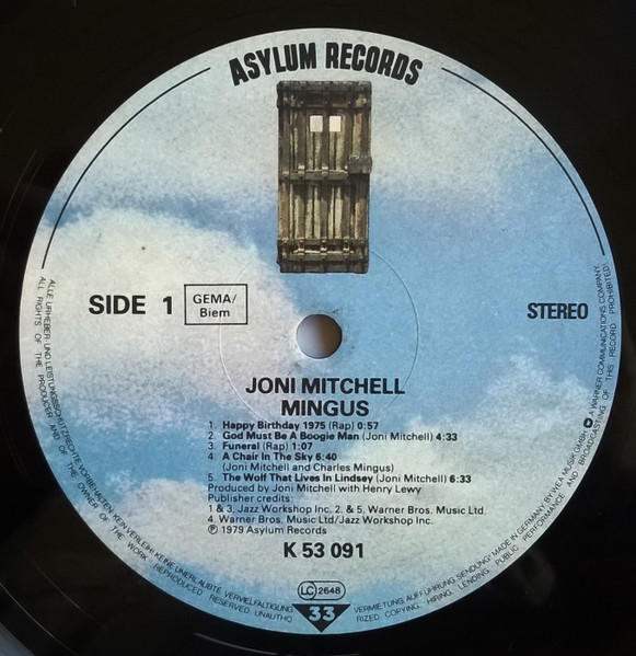 Joni Mitchell - Mingus | Asylum Records (AS 53091) - 3 Joni Mitchell - Mingus | Asylum Records (AS 53091) - 3