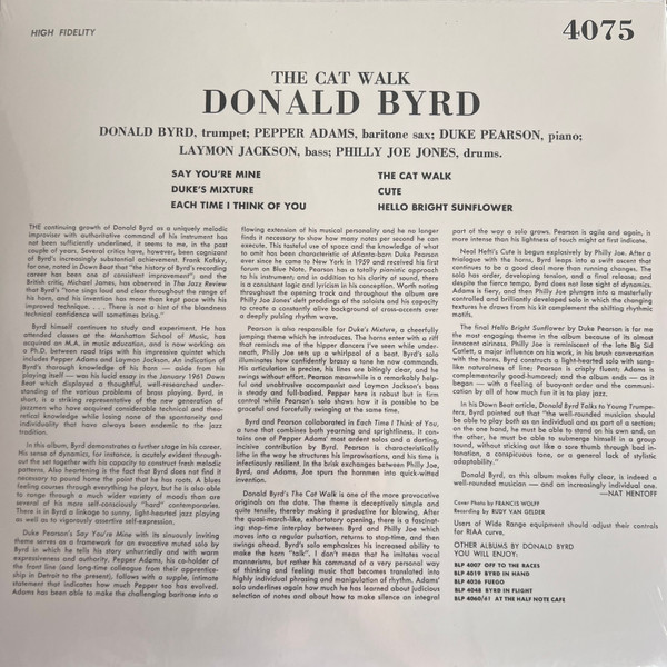 Donald Byrd - The Cat Walk | Rat Pack Records (BLP 4075) - 2