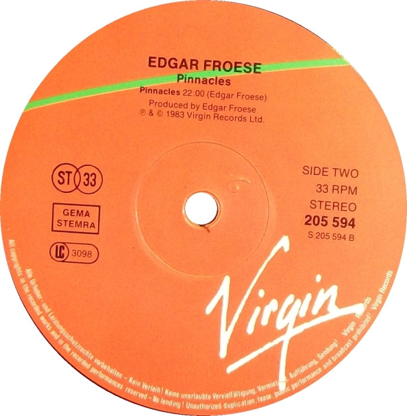Edgar Froese - Pinnacles | Virgin (205 594) - 4