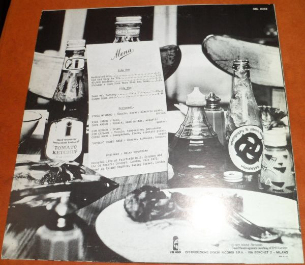 Steve Winwood , Jim Capaldi , Dave Mason , Chris Wood , Rick Grech , Rebop Kwaku Baah , Jim Gordon - Welcome To The Canteen | Island Records (ORL 19166) - 2