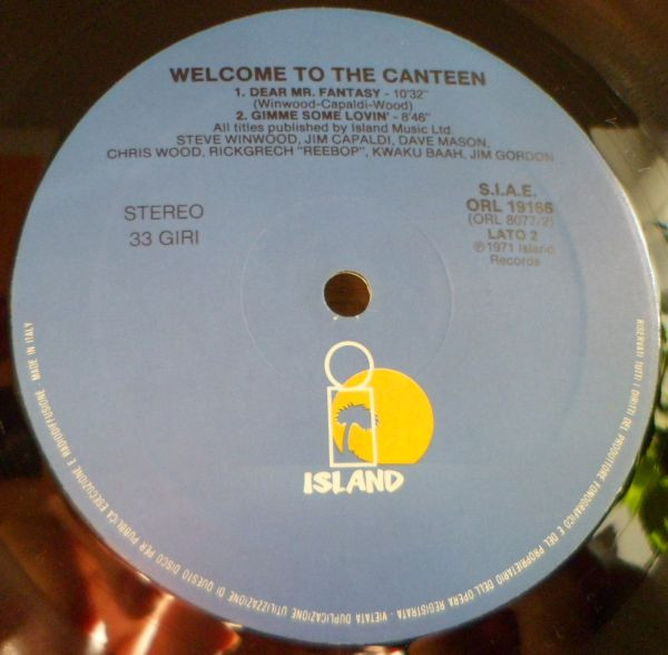 Steve Winwood , Jim Capaldi , Dave Mason , Chris Wood , Rick Grech , Rebop Kwaku Baah , Jim Gordon - Welcome To The Canteen | Island Records (ORL 19166) - 4