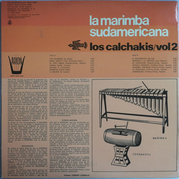 Los Calchakis - La Marimba Sudamericana Vol. 2 | Arion (HARS 741-07) - 2