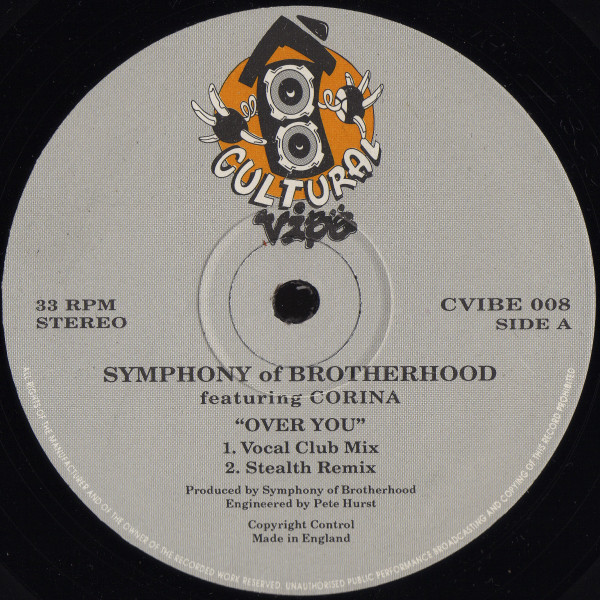 Symphony Of Brotherhood Featuring Corina - Over You | Cultural Vibe Records (CVIBE 008) - main Symphony Of Brotherhood Featuring Corina - Over You | Cultural Vibe Records (CVIBE 008) - main