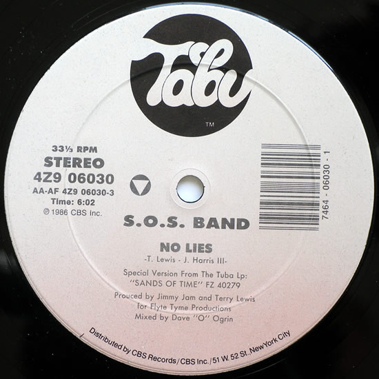 S.O.S. Band - No Lies | Tabu Records (4Z9 06030)