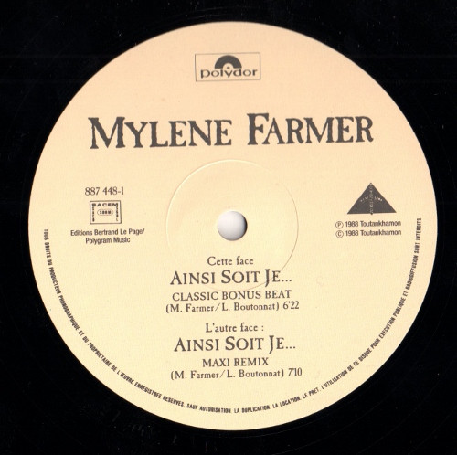 Mylène Farmer - Ainsi Soit Je... (Maxi Remix) | Polydor (887 448-1) - 4 Mylène Farmer - Ainsi Soit Je... (Maxi Remix) | Polydor (887 448-1) - 4
