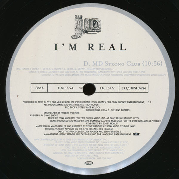 J.Lo - I'm Real | Epic (EAS 16777)