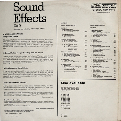 No Artist - Sound Effects No. 9 | BBC Records (RED 164S) - main