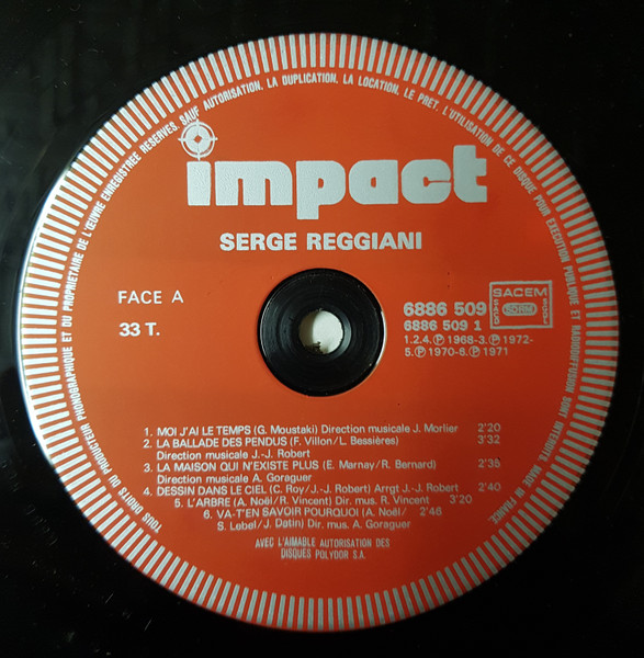 Serge Reggiani - Serge Reggiani | Impact (6886 509) - 3 Serge Reggiani - Serge Reggiani | Impact (6886 509) - 3