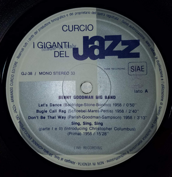 Benny Goodman And His Orchestra , Taft Jordan , Zoot Sims , Billy Bauer - I Giganti Del Jazz 38 | Curcio (GJ-38) - 3 Benny Goodman And His Orchestra , Taft Jordan , Zoot Sims , Billy Bauer - I Giganti Del Jazz 38 | Curcio (GJ-38) - 3