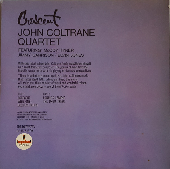 The John Coltrane Quartet - Crescent | Impulse! (AS-66) - 3 The John Coltrane Quartet - Crescent | Impulse! (AS-66) - 3