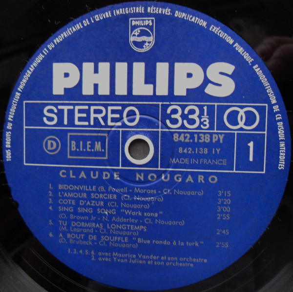 Claude Nougaro - Claude Nougaro | Philips (842.138 PY) - 3