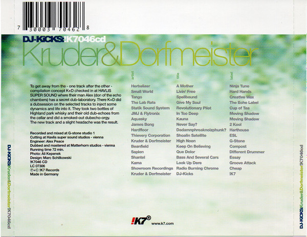 Kruder & Dorfmeister - DJ-Kicks: | !K7 Records (!K7046cd) - 2