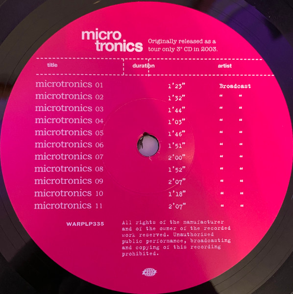 Broadcast - Microtronics - Volumes 1 & 2 | Warp Records (WARPLP335) - 3