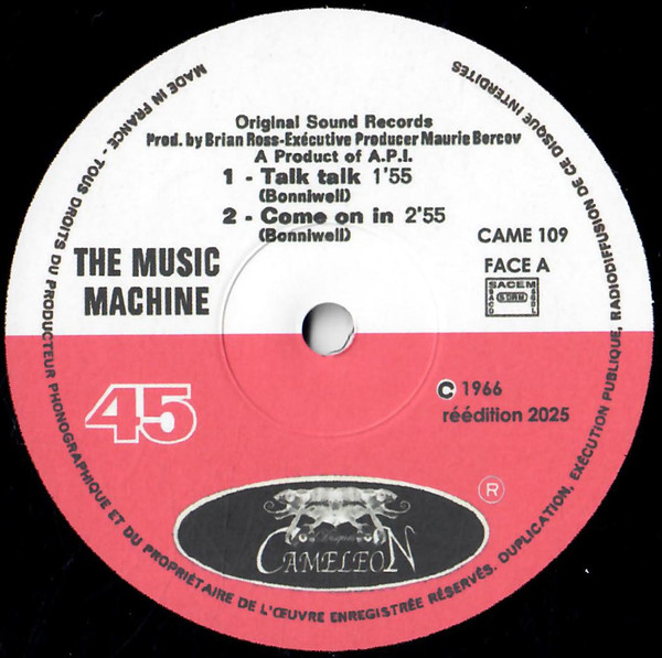 The Music Machine - Talk Talk / The People In Me / Come On In / Wrong | Cameleon Records (CAME 109) - 3