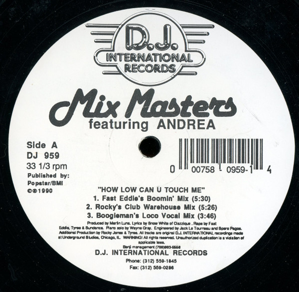 Mix Masters Featuring Andrea - How Low Can U Touch Me | D.J. International Records (DJ 959) Mix Masters Featuring Andrea - How Low Can U Touch Me | D.J. International Records (DJ 959)