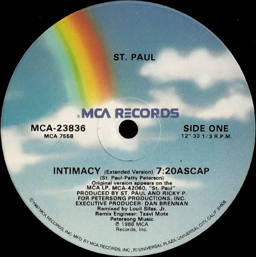 St. Paul - Intimacy | MCA Records (MCA-23836)