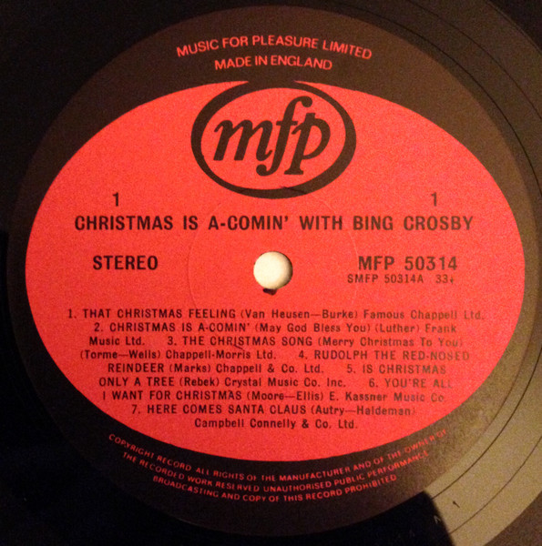 Bing Crosby Also Featuring The Andrews Sisters - Christmas Is A-Comin' With Bing Crosby | Music For Pleasure (MFP 50314) - 3