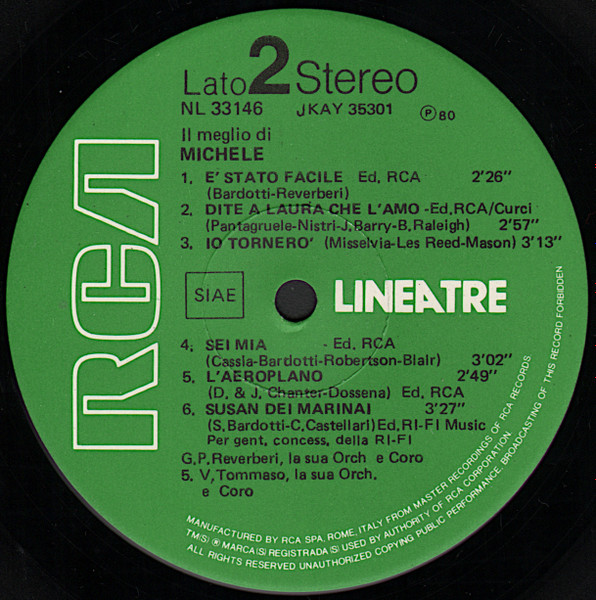 Michele - Il Meglio Di Michele | RCA (NL 33146) - 4