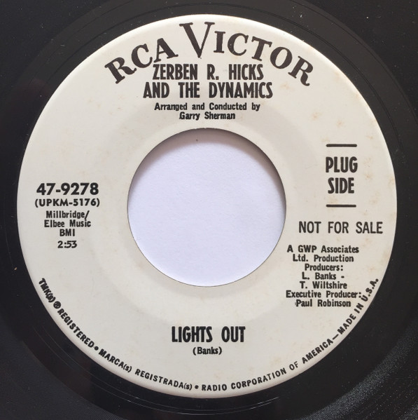 Zerben Hicks And The Dynamics - Lights Out | RCA Victor (47-9278) - main