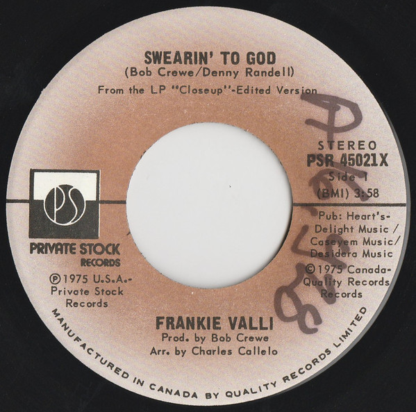 Frankie Valli - Swearin' To God | Private Stock (PSR 45021X) - 3