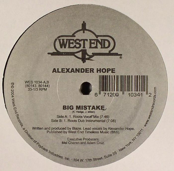 Alexander Hope - Big Mistake | West End Records (WES 1034)