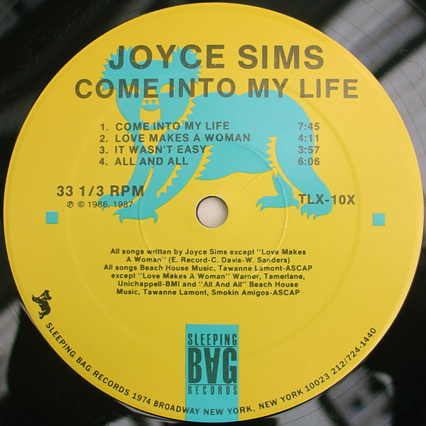 Joyce Sims - Come Into My Life | Sleeping Bag Records (TLX-10) - 3 Joyce Sims - Come Into My Life | Sleeping Bag Records (TLX-10) - 3