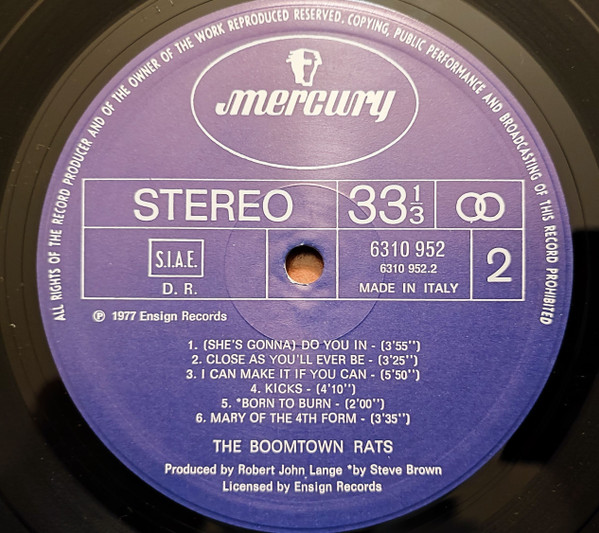 The Boomtown Rats - The Boomtown Rats | Mercury (6310 952) - 2