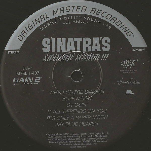 Frank Sinatra - Sinatra's Swingin' Session!!! | Mobile Fidelity Sound Lab (MFSL 1-407) - 3 Frank Sinatra - Sinatra's Swingin' Session!!! | Mobile Fidelity Sound Lab (MFSL 1-407) - 3
