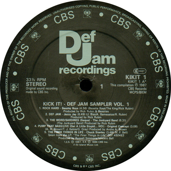 Various - Kick It! (The Def Jam Sampler Volume One) | Def Jam Recordings (KIKIT 1) - 3 Various - Kick It! (The Def Jam Sampler Volume One) | Def Jam Recordings (KIKIT 1) - 3