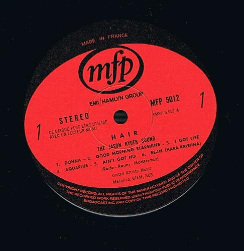 The Jason Ryder Sound - Music From The Sensational Hair | Music For Pleasure (MFP 5012) - 2