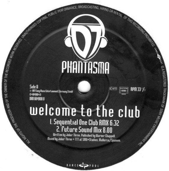 DJ Phantasma - Welcome To The Club | Dance Pool (DAN 664908 8)