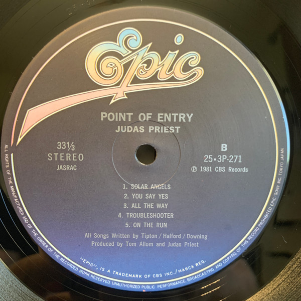 Judas Priest - Point Of Entry | Epic (25·3P-271) - 4