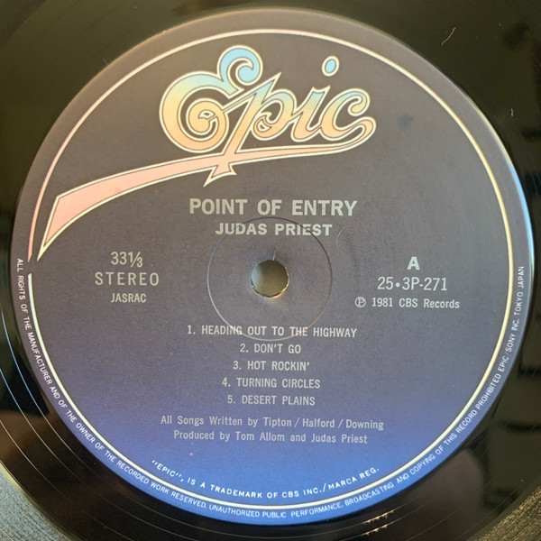 Judas Priest - Point Of Entry | Epic (25·3P-271) - 3