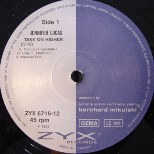 Jennifer Lucas - Take On Higher | ZYX Records (ZYX 6716-12) - 2 Jennifer Lucas - Take On Higher | ZYX Records (ZYX 6716-12) - 2