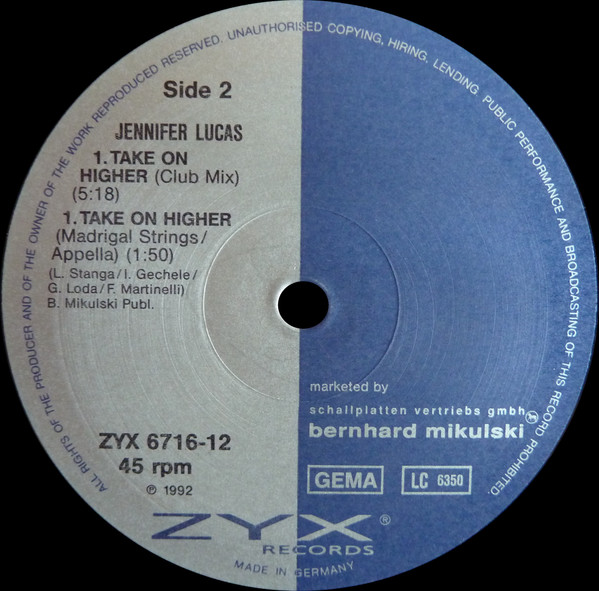 Jennifer Lucas - Take On Higher | ZYX Records (ZYX 6716-12) - 3 Jennifer Lucas - Take On Higher | ZYX Records (ZYX 6716-12) - 3