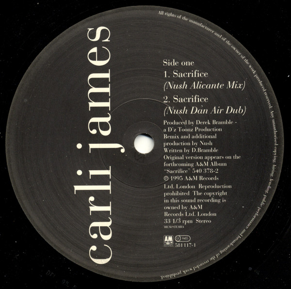 Carli James - Sacrifice | A&M Records (581 117-1) - 2