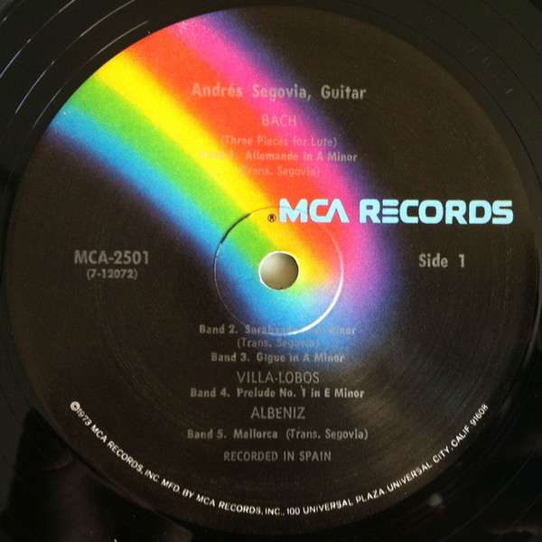 Andrés Segovia - The Unique Art Of Andrés Segovia [Vinyl] | MCA Records (MCA-2501) - 3