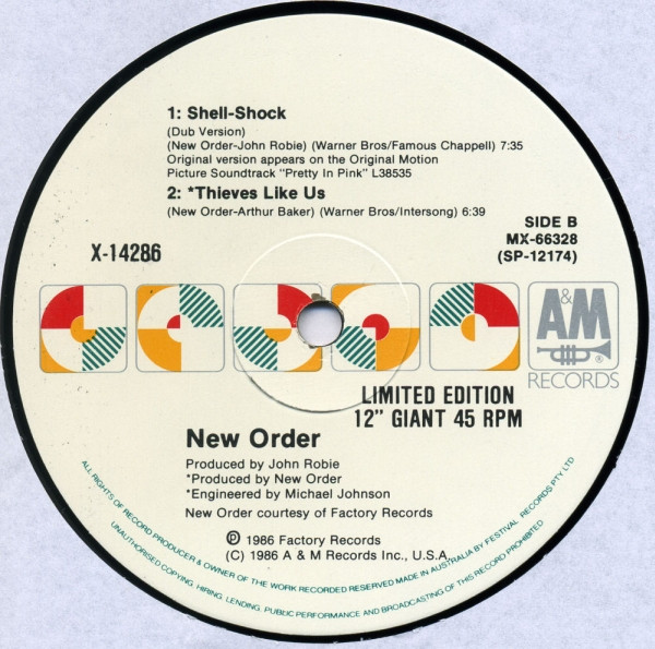 New Order - Shell-Shock | A&M Records (X-14286) - 4