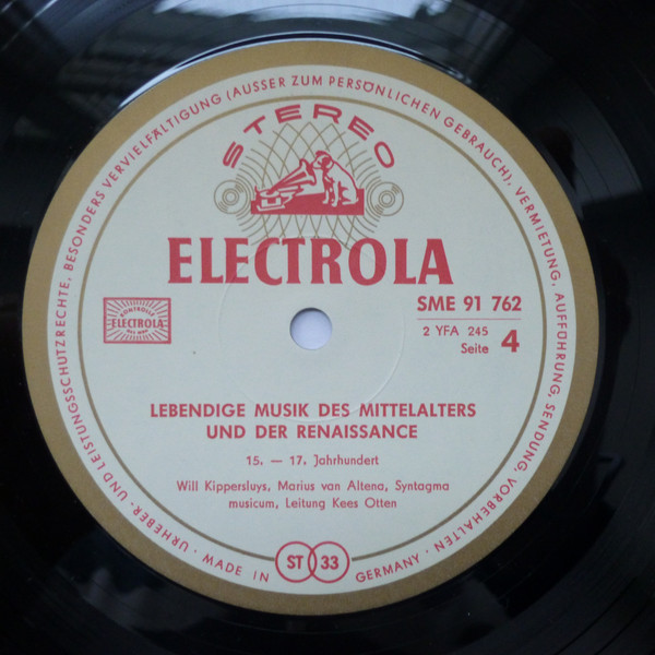 Syntagma Musicum , Kees Otten - Lebendige Musik Des Mittelalters Und Der Renaissance / Cinq Siècles De Jozeuse Musique / Musica Medioevale | EMI Electrola (SME 91 761/62) - 4