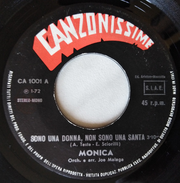 Monica - Sono Una Donna, Non Sono Una Santa / Il Foulard Blu | Canzonissime (CA-1001) - 2 Monica - Sono Una Donna, Non Sono Una Santa / Il Foulard Blu | Canzonissime (CA-1001) - 2