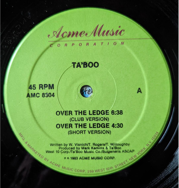 Ta'boo - Over The Ledge | Acme Music Corporation (AMC 8304) - 4