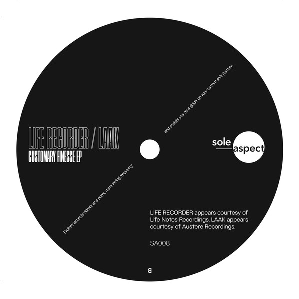 Life Recorder / Laak - Customary Finesse EP | Sole Aspect (SA008) - 2