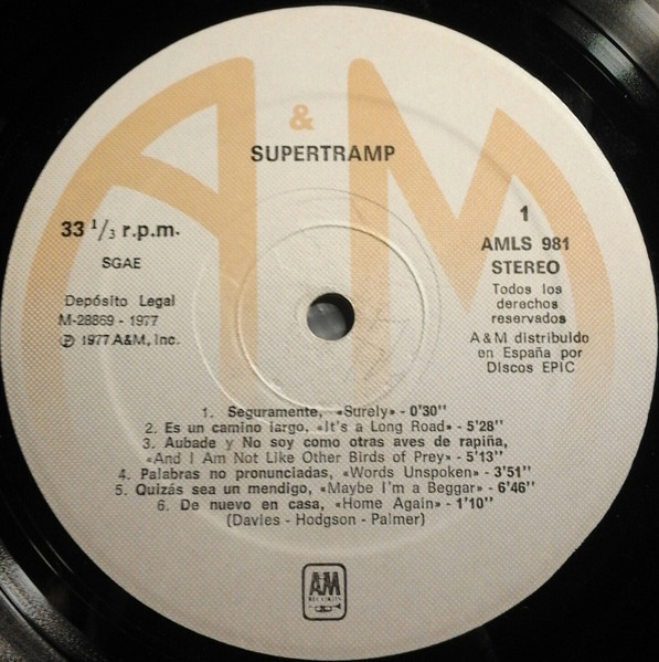 Supertramp - Supertramp | A&M Records (AMLS 981) - 3