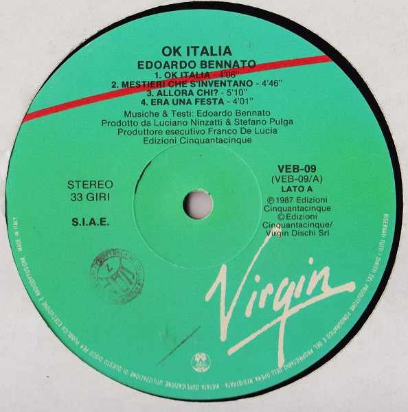 Edoardo Bennato - Ok Italia | Virgin (VEB 09)
