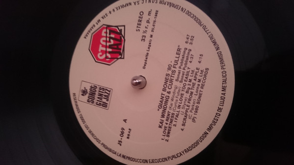 Kai Winding And Curtis Fuller - Giant Bones '80' | Sonet (JS-069) - 3