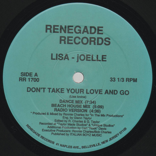 Lisa - Joelle - Don't Take Your Love And Go | Renegade Records (RR 1700)