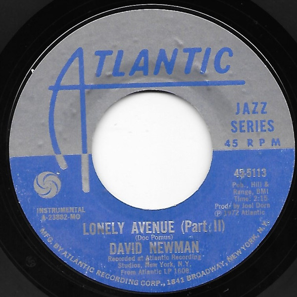 David Newman - Lonely Avenue | Atlantic (45-5113)