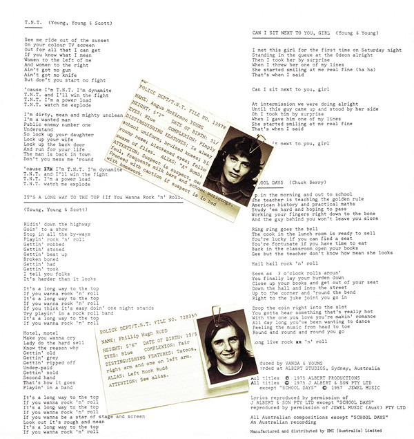 AC/DC - T.N.T. | Albert Productions (APLPA. 016) - 3